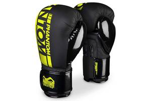 Боксерские перчатки Phantom APEX Elastic Neon 10 унций Black/Yellow