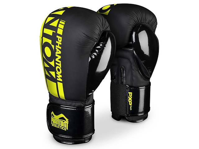 Боксерские перчатки Phantom APEX Elastic Neon 10 унций Black/Yellow