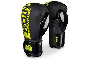 Боксерские перчатки Phantom APEX Elastic Neon 12 унций Black/Yellow