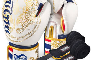 Боксерские перчатки Phantom Muay Thai Gold Limited Edition 10 унций + бинты