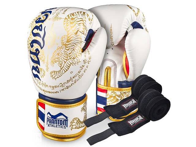 Боксерские перчатки Phantom Muay Thai Gold Limited Edition 10 унций + бинты