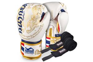 Боксерские перчатки Phantom Muay Thai Gold Limited Edition 14 унций + бинты