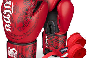 Боксерские перчатки Phantom Muay Thai Red 14 унций + бинты
