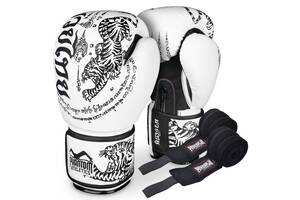 Боксерские перчатки Phantom Muay Thai White 14 унций + бинты