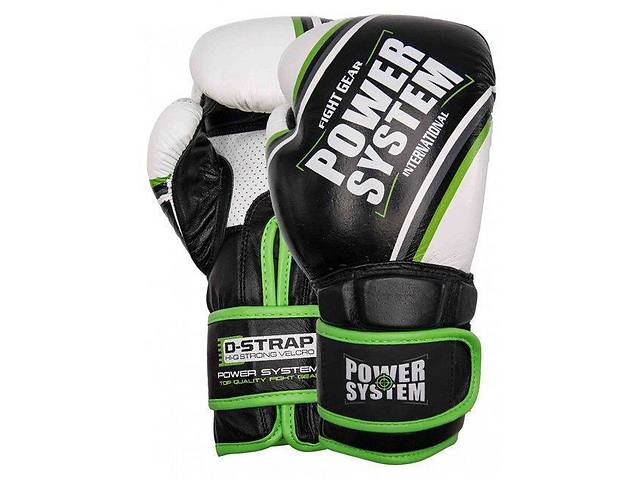 Боксерские перчатки Power System PS 5006 Black/Green Line 16 унций