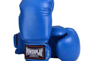 Боксерские перчатки PowerPlay 3004 Classic Синие 16 унций