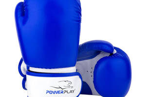 Боксерские перчатки PowerPlay 3004 JR Classic Сине-белые 6 унций
