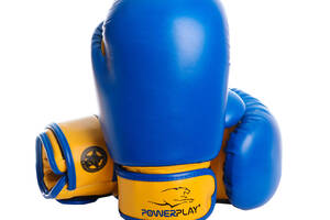 Боксерские перчатки PowerPlay 3004 JR Classic Сине-желтые 6 унций