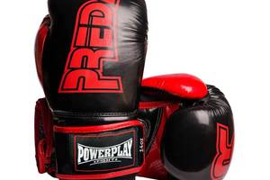 Боксерские перчатки PowerPlay 3017 Predator Черные карбон 16 унций