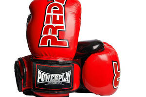 Боксерские перчатки PowerPlay 3017 Predator Красные карбон 10 унций