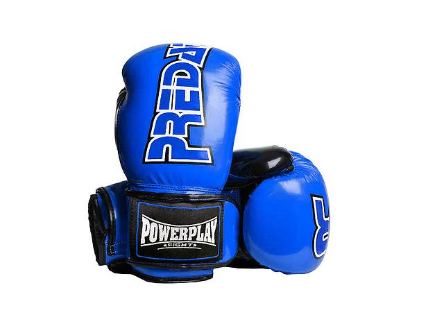 Боксерские перчатки PowerPlay 3017 Predator Синий карбон 12 унций
