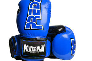 Боксерские перчатки PowerPlay 3017 Predator Синий карбон 16 унций