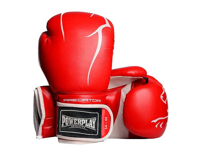 Боксерские перчатки PowerPlay 3018 Jaguar Красные 14 унций