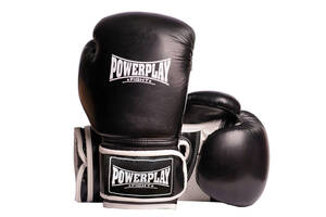 Боксерские перчатки PowerPlay 3019 Challenger Черные 12 унций