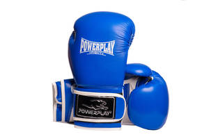 Боксерские перчатки PowerPlay 3019 Challenger Синие 10 унций