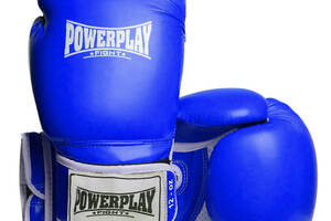 Боксерские перчатки PowerPlay 3019 Challenger Синие 12 унций