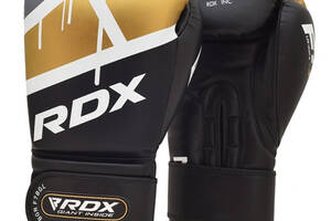 Боксерские перчатки RDX Rex Leather 10oz Черно-золотой (37260020)