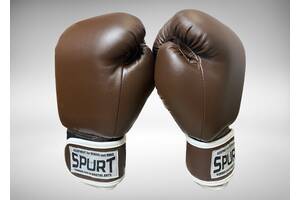 Боксерские перчатки Spurt English style 10 унций коричневые