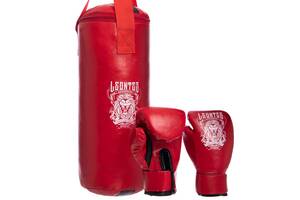 Боксерский набор детский Перчатки Мешок LEV LV-4686 мешок h-40см d-15см Красный