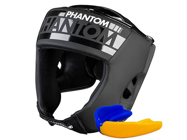 Боксерский шлем Phantom APEX Open Face Head Protection Black + капа