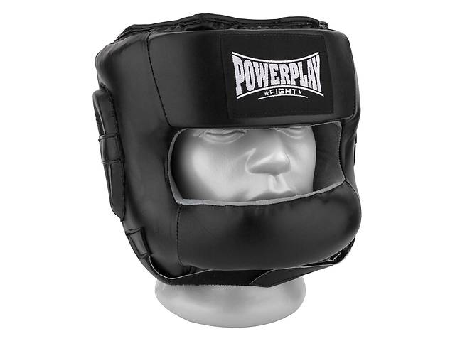 Боксерський шолом тренувальний PowerPlay 3067 з бампером PU + Amara M Чорний (PP_3067_M_Black)