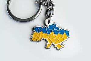 Брелок Dobroznak Мапа України Жовто-блакитна (нікель) 6350
