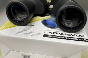 Бинокль KONUS KONUSVUE 10x50 W.A., широкий угол обзора, чехол, нашейный ремень, защитные крышки Купи уже