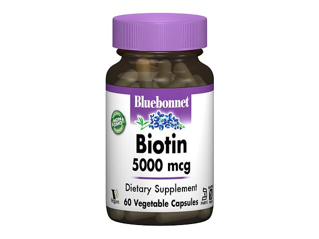 Биотин (B7) 5000мкг Bluebonnet Nutrition 60 гелевых капсул (BLB0447)