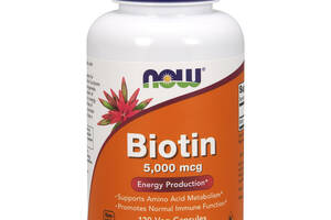 Биотин (В7) 5000 мкг, Now Foods, 120 гелевых капсул