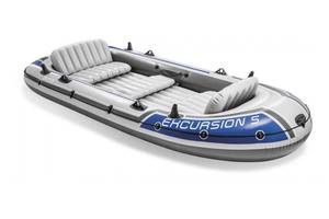 Лодка пятиместная надувная Intex EXCURSION 68325 до 455 кг Серый