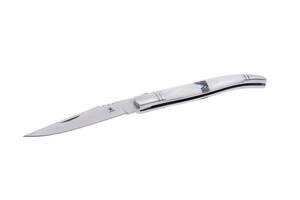 Cкладной нож 21 см Laguiole рукоятка натуральный перламутр, Белый (40268335)