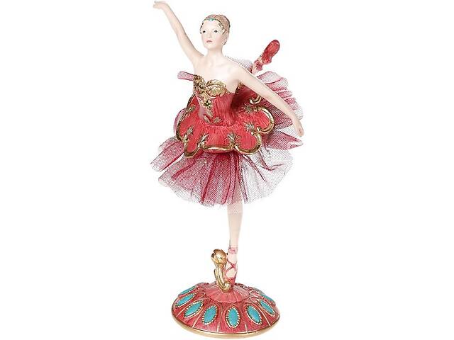 Декоративная фигура 'Балерина' бордо с бирюзой 12.3х12х24см