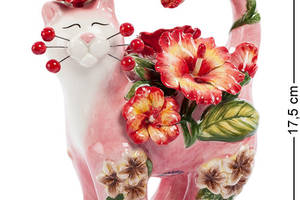 Декоративная фигурка Cat flower 17.5 см Pavone AL114011