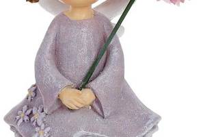 Декоративная статуэтка 'Девочка-Лаванда' 10х7.5х20см, полистоун, лиловый