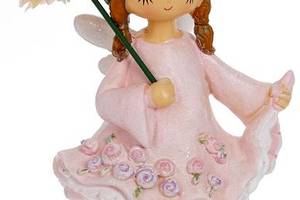 Декоративная статуэтка 'Девочка-Роза' 10х8х21.5см, полистоун, нежный розовый