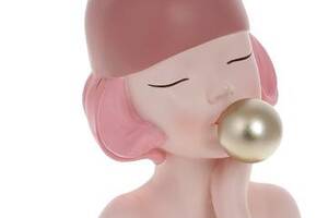 Декоративная статуэтка 'Девушка-Зайка' 16х10.5х32см, полистоун, розовый