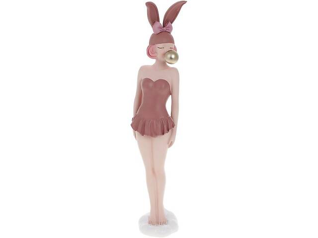 Декоративная статуэтка 'Девушка-Зайка' 7х4х31см, полистоун, розовый
