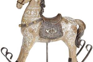 Декоративная статуэтка-качалка 'Лошадка' 23х6х24см, полистоун, коричневая с золотом