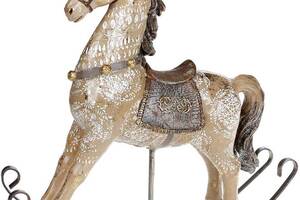 Декоративная статуэтка-качалка 'Лошадка' 27х7.5х30см, полистоун, коричневая с золотом