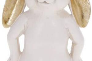 Декоративная статуэтка 'Кролик в индейской шапке' 11х9х29см, полистоун, белый с золотом