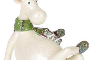 Декоративная статуэтка' Лось в зеленом шарфике' 15.5х9.8х17.7см