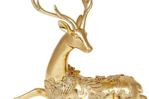 Декоративная статуэтка 'Олень в кружеве' 37.5х36см, полистоун, золото