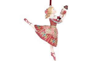 Декоративная статуэтка-подвеска 'Балерина' бордо с бирюзой 12см