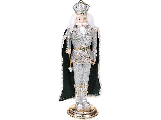 Декоративная статуэтка 'Щелкунчик' 29.5см серебро с изумрудом