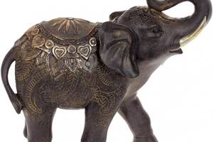 Декоративная статуэтка 'Слон' 22х9х22см, полистоун, чёрный с золотом