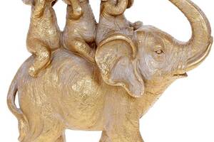 Декоративная статуэтка 'Слоники' 23.5х9х26см, полистоун, золото с патиной