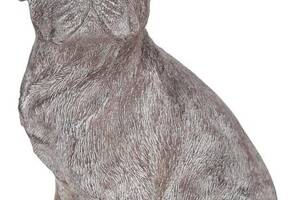Декоративная статуэтка 'Собака с короной' 33см, полистоун, состаренный серый