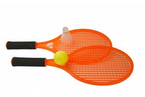 Детские ракетки для тенниса или бадминтона M 5675 с мячиком и воланом (Оранжевый)