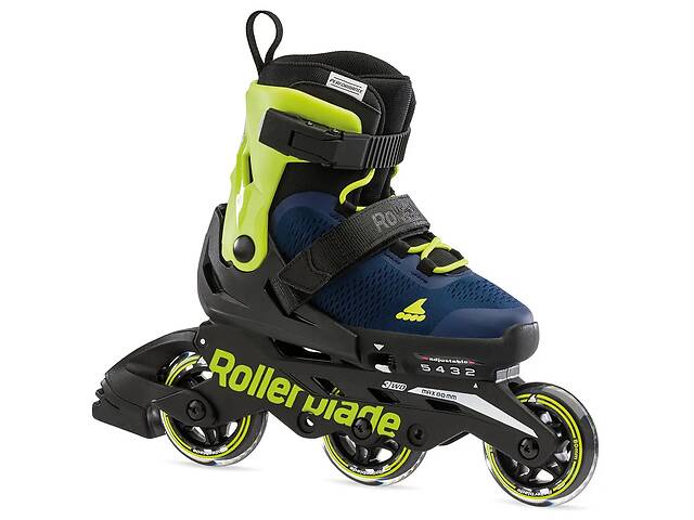 Детские роликовые коньки Rollerblade Microblade 3WD 2023 28-32 Синий-Зеленый