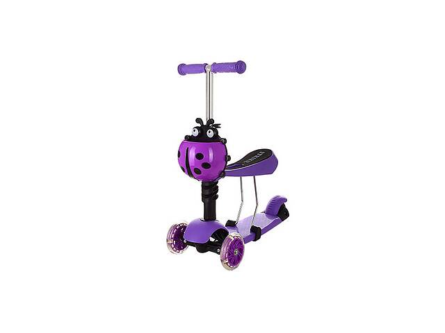 Дитячий самокат триколісний беговел толокар 3 в 1 Maxi Scooter JR 3-016 Violet